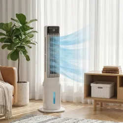 Climatizador Evaporativo de Torre 3 en 1 con Depósito de 9 L Oscilación 48° 3 Velocidades 3 Modos Temporizador B... - Ogal.Es