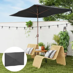 Toldo de Recambio de Sombrilla de 3x2 m Toldo de Repuesto para Sombrilla con Ventilación Superior Protección UV ... - Ogal.Es