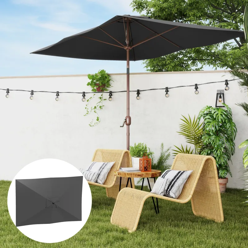 Toldo de Recambio de Sombrilla de 3x2 m Toldo de Repuesto para Sombrilla con Ventilación Superior Protección UV ... - Ogal.Es