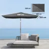 Toldo de Recambio de Sombrilla de 3x2 m Toldo de Repuesto para Sombrilla con Ventilación Superior Protección UV ... - Ogal.Es