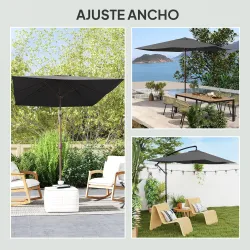 Toldo de Recambio de Sombrilla de 3x2 m Toldo de Repuesto para Sombrilla con Ventilación Superior Protección UV ... - Ogal.Es