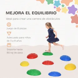 Conjunto de 8 Piezas Piedras de Equilibrio Apilables con Base Antideslizante para Entrenamiento de Equilibrio Mu... - Ogal.Es