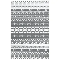 Alfombra de Exterior Reversible 182x274 cm con Patrón Geométrico de Cenefa Impermeable con Bolsa Gris y Blanco - Ogal.Es