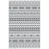 Alfombra de Exterior Reversible 182x274 cm con Patrón Geométrico de Cenefa Impermeable con Bolsa Gris y Blanco - Ogal.Es