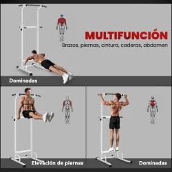 Barra de Dominadas Altura Regulable Estación de Fondos Resistente para Gimnasio en Casa Entrenamiento de Fuerza ... - Ogal.Es