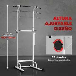 Barra de Dominadas Altura Regulable Estación de Fondos Resistente para Gimnasio en Casa Entrenamiento de Fuerza ... - Ogal.Es