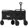 Carro de Jardín Plegable con Ruedas Bloqueables Mango Ajustable Portavasos Carga 80 kg para Campaña 85x50x99 cm ... - Ogal.Es