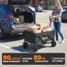 Carro de Jardín Plegable con Ruedas Bloqueables Mango Ajustable Portavasos Carga 80 kg para Campaña 85x50x99 cm ... - Ogal.Es