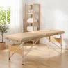 Camilla de Masaje Plegable con Marco de Madera con Altura Regulable y Bolsa de Transporte 186x60x61-87 cm Marrón - Ogal.Es
