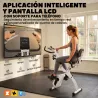 Bicicleta Estática Plegable con 8 Niveles de Resistencia Volante Pantalla LCD Bluetooth Pulsómetro y Sillín Ajus... - Ogal.Es