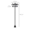 Conjunto de 2 Farolas Solares de Exterior con 3 Luces LED Impermeable IP44 para Camino Terraza 51,5x47x182,5 cm ... - Ogal.Es
