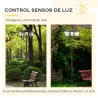 Conjunto de 2 Farolas Solares de Exterior con 3 Luces LED Impermeable IP44 para Camino Terraza 51,5x47x182,5 cm ... - Ogal.Es