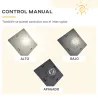 Conjunto de 2 Farolas Solares de Exterior con 3 Luces LED Impermeable IP44 para Camino Terraza 51,5x47x182,5 cm ... - Ogal.Es
