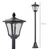 Conjunto de 2 Luces Solares para Jardín con Panel Solar Encendido Automático Impermeable IP44 18x18x160 cm Negro - Ogal.Es