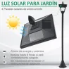 Conjunto de 2 Luces Solares para Jardín con Panel Solar Encendido Automático Impermeable IP44 18x18x160 cm Negro - Ogal.Es