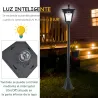 Conjunto de 2 Luces Solares para Jardín con Panel Solar Encendido Automático Impermeable IP44 18x18x160 cm Negro - Ogal.Es