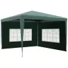 Conjunto de 1 Carpa de Jardín 3x3 m Anti-UV Impermeable y 2 Paredes Laterales 3x2 m para Carpa 3x3 m y 3x6 m Verde - Ogal.Es