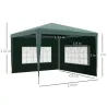 Conjunto de 1 Carpa de Jardín 3x3 m Anti-UV Impermeable y 2 Paredes Laterales 3x2 m para Carpa 3x3 m y 3x6 m Verde - Ogal.Es