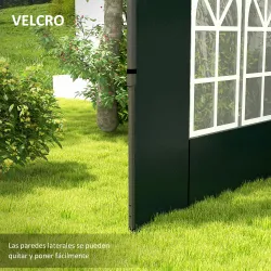 Conjunto de 1 Carpa de Jardín 3x3 m Anti-UV Impermeable y 2 Paredes Laterales 3x2 m para Carpa 3x3 m y 3x6 m Verde - Ogal.Es