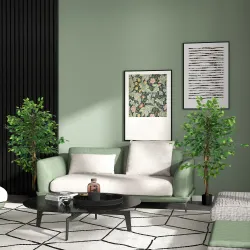 Pack de 2 Plantas Artificiales con Troncos Naturales 150 cm Ficus Sintéticas con 882 Hojas Decoración para Hogar... - Ogal.Es