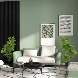 Pack de 2 Ficus Artificiales 110 cm Plantas Artificiales con 90 Hojas Musgo y Maceta para Interior Verde - Ogal.Es