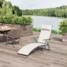 Set de 2 Tumbonas de Jardín Plegables con Respaldo Ajustable Almohada y Reposabrazos 137x63,5x100,5 cm Beige - Ogal.Es