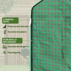 Conjunto de Invernadero de Jardín con Estantes y Cubierta de PE con Puerta Enrollable y Ventana 143x138x190 cm V... - Ogal.Es