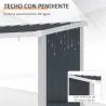 Casetilla para Leña Acero Galvanizado Cobertizo Leñero de Almacenamiento de Troncos con Techo Inclinado para Jar... - Ogal.Es