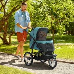 Carrito para Perros, plegable, Protección solar, Ventanas de malla, Cesta de almacenamiento, Verde oscuro, 111x5... - Ogal.Es