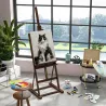 Caballete de Pintura 230 cm con Altura y Ángulo Ajustables Almacenamiento para Adultos Artistas Pintor Marrón - Ogal.Es
