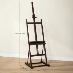 Caballete de Pintura 230 cm con Altura y Ángulo Ajustables Almacenamiento para Adultos Artistas Pintor Marrón - Ogal.Es