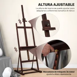 Caballete de Pintura 230 cm con Altura y Ángulo Ajustables Almacenamiento para Adultos Artistas Pintor Marrón - Ogal.Es