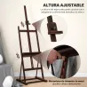 Caballete de Pintura 230 cm con Altura y Ángulo Ajustables Almacenamiento para Adultos Artistas Pintor Marrón - Ogal.Es