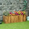 Jardinera de Madera Jardinera Elevada para Cultivos Verduras Flores en Patio Balcón Terraza 120x40x40 cm Carboni... - Ogal.Es