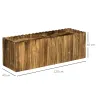 Jardinera de Madera Jardinera Elevada para Cultivos Verduras Flores en Patio Balcón Terraza 120x40x40 cm Carboni... - Ogal.Es