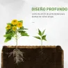 Jardinera de Madera Jardinera Elevada para Cultivos Verduras Flores en Patio Balcón Terraza 120x40x40 cm Carboni... - Ogal.Es