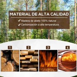 Jardinera de Madera Jardinera Elevada para Cultivos Verduras Flores en Patio Balcón Terraza 120x40x40 cm Carboni... - Ogal.Es