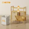 Mueble Ropa Sucia de Bambú 2 Bolsas de Ropa Extraíbles y Lavables con Asa 2 Estantes Abiertos 82x33x88 cm Natural - Ogal.Es
