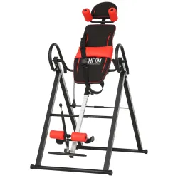 Tabla de Inversión por Gravedad Plegable con Inclinación hasta 90° y Cinturones de Seguridad 79x114x153 cm Rojo ... - Ogal.Es