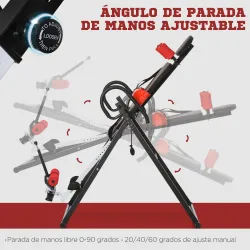 Tabla de Inversión por Gravedad Plegable con Inclinación hasta 90° y Cinturones de Seguridad 79x114x153 cm Rojo ... - Ogal.Es