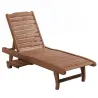 Tumbona de Madera Exterior Silla Reclinable de Jardín con 2 Ruedas Respaldo Ajustable y 1 Bandeja Carga 113 kg N... - Ogal.Es