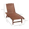 Tumbona de Madera Exterior Silla Reclinable de Jardín con 2 Ruedas Respaldo Ajustable y 1 Bandeja Carga 113 kg N... - Ogal.Es