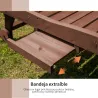 Tumbona de Madera Exterior Silla Reclinable de Jardín con 2 Ruedas Respaldo Ajustable y 1 Bandeja Carga 113 kg N... - Ogal.Es