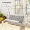 Cojín para Banco de Jardín con Respaldo Relleno Grueso y Cintas de Sujeción para Interior y Exterior 150x98x8 cm... - Ogal.Es