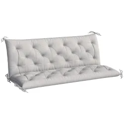 Cojín para Banco de Jardín con Respaldo Relleno Grueso y Cintas de Sujeción para Interior y Exterior 150x98x8 cm... - Ogal.Es