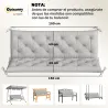 Cojín para Banco de Jardín con Respaldo Relleno Grueso y Cintas de Sujeción para Interior y Exterior 150x98x8 cm... - Ogal.Es