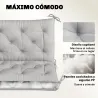 Cojín para Banco de Jardín con Respaldo Relleno Grueso y Cintas de Sujeción para Interior y Exterior 150x98x8 cm... - Ogal.Es