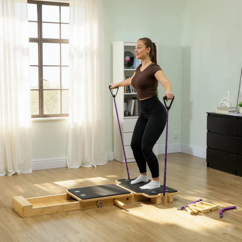 Pilates Reformer Multifuncional con Bandas de Resistencia Asas para Casa Gimnasio Natural - Ogal.Es