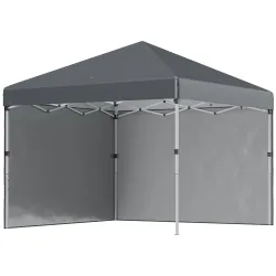 Carpa Plegable Pop-up 3x3 m 2 Paredes Laterales Anti-UV Altura Ajustable Sacos de Arena Bolsa de Transporte Gris... - Ogal.Es