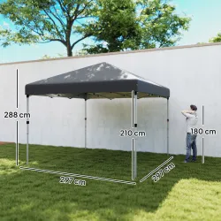 Carpa Plegable Pop-up 3x3 m 2 Paredes Laterales Anti-UV Altura Ajustable Sacos de Arena Bolsa de Transporte Gris... - Ogal.Es